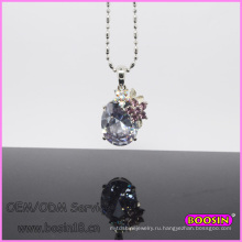 Фиолетовый Большой Камень Бусины Цепи Кристалл Ожерелье